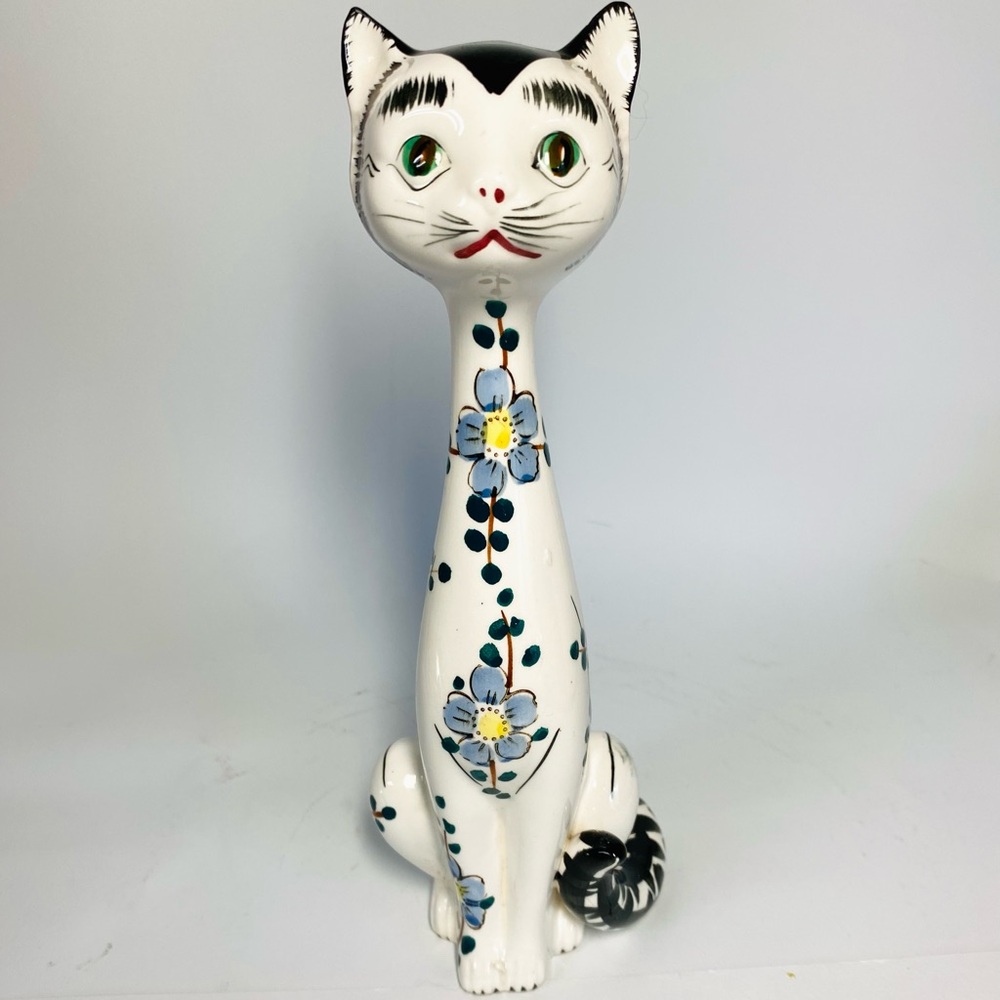 Vintage long neck cat figurine